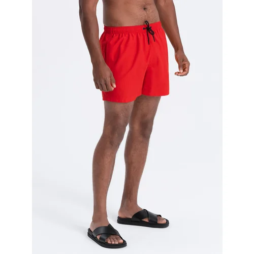 Ombre Neon men's swim shorts with magic print effect - red