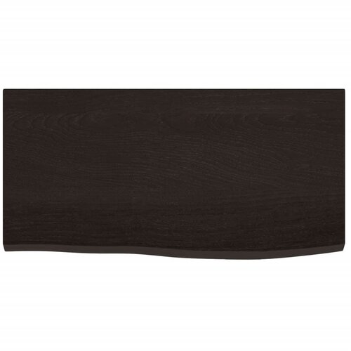  Zidna polica tamnosmeđa 60x30x2 cm od obrađene hrastovine Slike