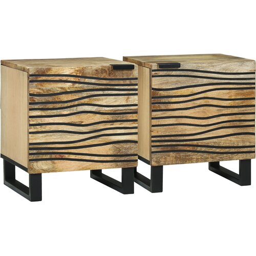 vidaXL Noćni ormarići 2 kom 40x33.5x46 cm Puno drvo manga Cijene