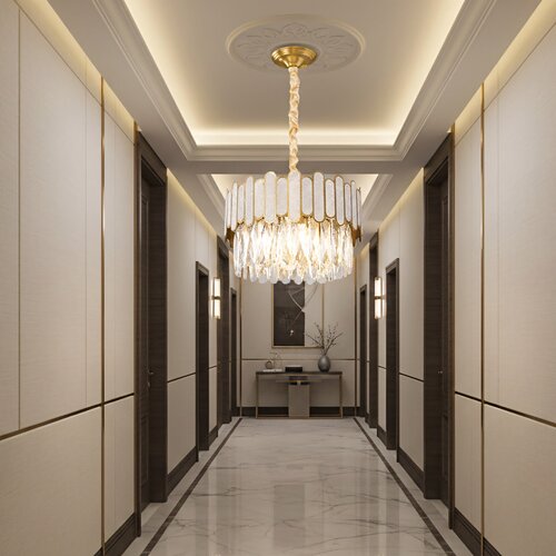 Toolight Viseća lampa s kristalićima APP1746-4CP 40 cm Zlato Slike