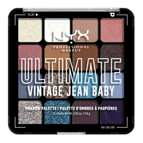 NYX Professional Makeup Ultimate paletka senčil za oči 13.28 g Odtenek 02 vintage jean baby