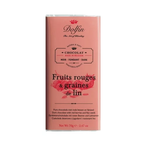 Dolfin Temna čokolada - Rdeče jagode & lanena semena