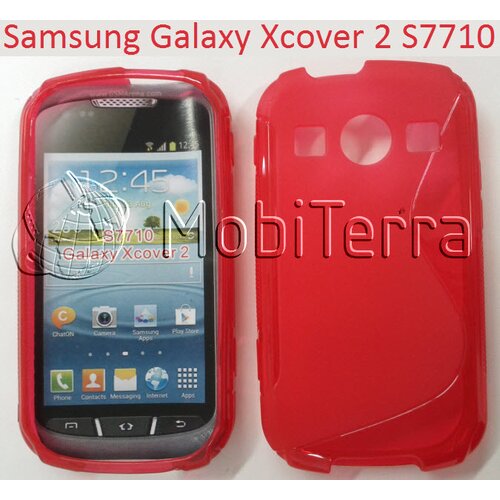  Gumijasti / gel etui S-Line za Samsung Galaxy Xcover 2 S7710 - rdeči Slike