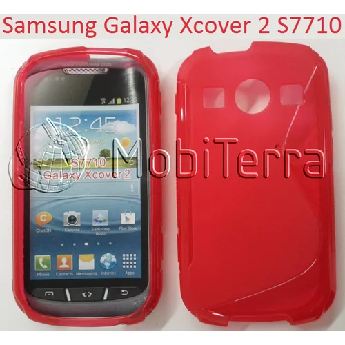  Gumijasti / gel etui S-Line za Samsung Galaxy Xcover 2 S7710 - rdeči