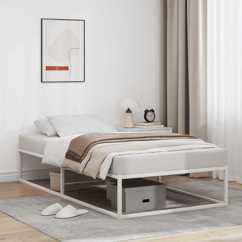 VidaXL Okvir kreveta bez madraca Bijeli 100x200 cm Metalni Slike
