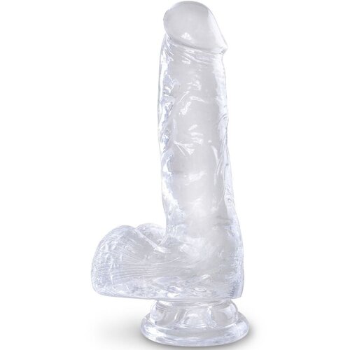 King Cock CLEAR - REALISTIC PENIS WITH BALLS 13.5 CM TRANSPARENT Slike