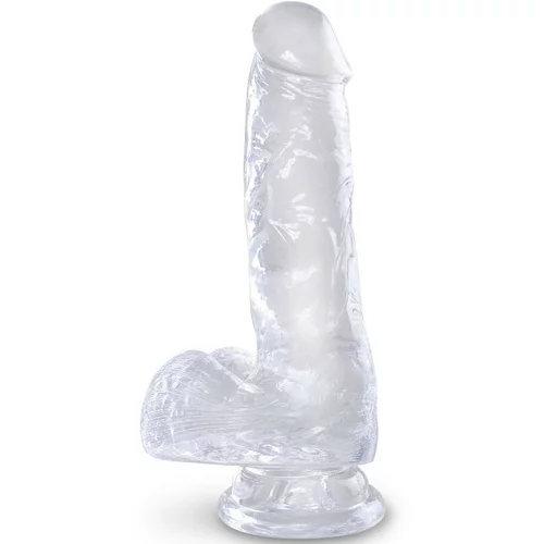 King Cock CLEAR - REALISTIC PENIS WITH BALLS 13.5 CM TRANSPARENT