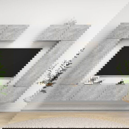 The Living Store Komplet TV omaric 6-delni betonsko siva iverna plošča - Komplet TV Omaric, (21624964) Cene