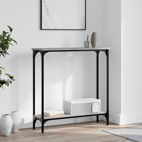 VidaXL Konzolna mizica siva sonoma 75x22,5x75 cm inženirski les Slike