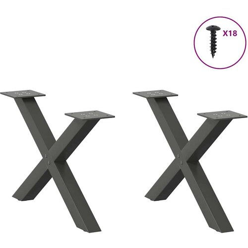  Noge za stolić u obliku slova X 2 kom antracit 60x(30-31) cm Slike