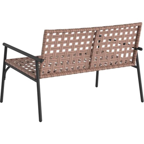 Vrtna Klupa Crna 113x79x75 cm Poli Ratan Slike