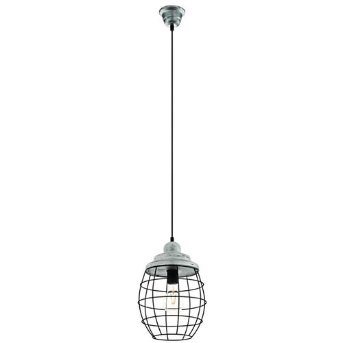 Eglo 79435 - Luster na sajli BAMPTON 1xE27/60W/230V siva/crna Slike