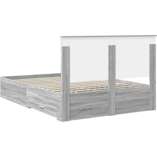  Okvir za krevet s uzglavljem Siva Sonoma 135 x 190 cm Slike