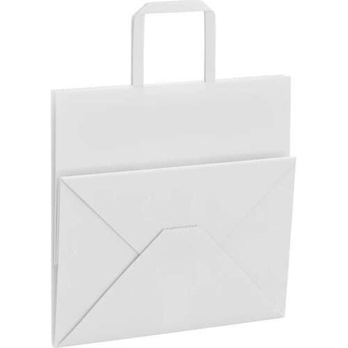  Papirnate vrećice 50 kom s ručkama bijele 26x17x25 cm Slike