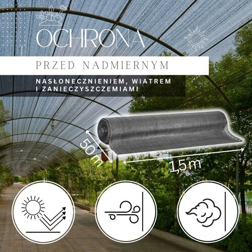  Mreža za sjenjenje, svijetli antracit, 185 g/m&amp;sup2;, 1,5 &amp;times; 50 m + 200 vezica Slike