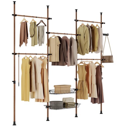 SoBuy STOJEČE OBE&Scaron;ALO z dvema policama Rjava 62x75x200cm Funkcionalen Cene