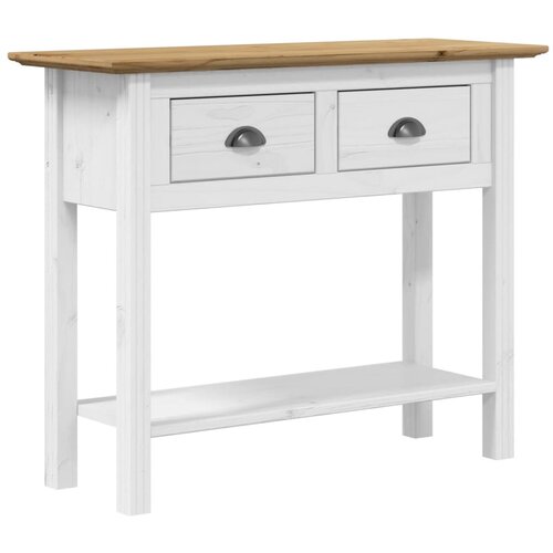 Maison Chic konzolna miza - miza ob steni BODO rjava 91x35x74 cm trdna borovina, (21786219) Cene