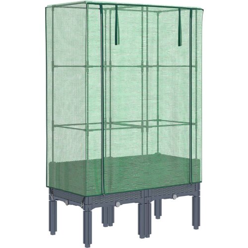 Maison Chic Visoka greda - Greda - Cvetlični Lonec s prevleko za rastlinjak videz ratana 80x40x140 cm, (21789350) Slike