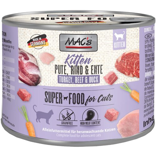  MAC´s Cat 6 x 200 g - Kitten (puran, govedina, raca) Cene
