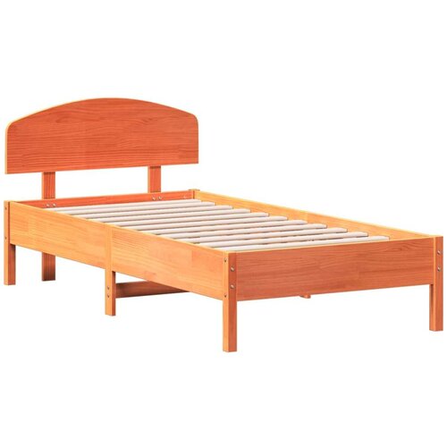 VidaXL Okvir kreveta s uzglavljem vo&amp;scaron;tano smeđi 75x190 cm od borovine Slike