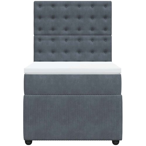 Box spring krevet s madracem tamnosivi 80 x 200 cm bar&amp;scaron;unasti Slike