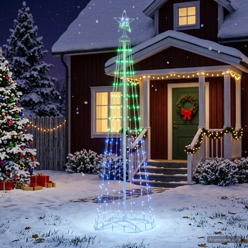  Stožasto LED božićno drvce 470 LED lampica Čelik Slike