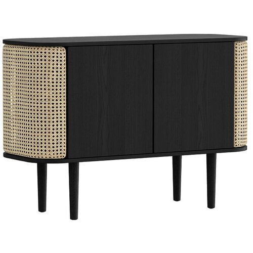 UMAGE Crna/u prirodnoj boji niska komoda u dekoru hrasta 109x75 cm Treasures – Cijene