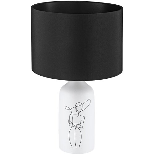 Eglo Vinoza stolna lampa E27, 53,5 cm, bijela keramika/crno sjenilo, 43824 Slike