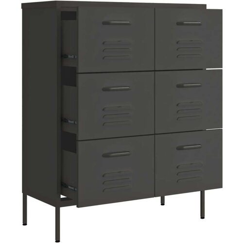 VidaXL Omarica s predali antracitna 80x35x101,5 cm jeklo Slike