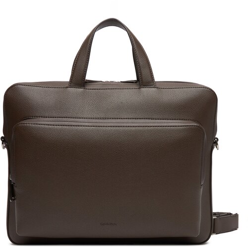 Calvin Klein Torba za prenosnik Micro Pebble Slim Briefcase 36 LV04D3012G Rjava Cene