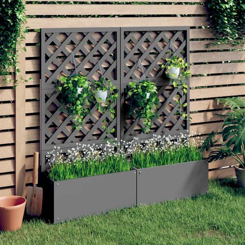 vidaXL Sadilice s rešetkom 2 kom sive 65 x 33 x 135 cm WPC Cijene