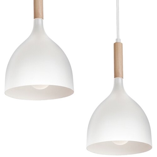  Luster na sajli NOAK 5xE27/15W/230V bela/buk Slike