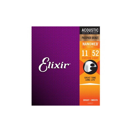 Elixir Žice za akustičnu gitaru 16027 Custom Light, .011-.052 Slike