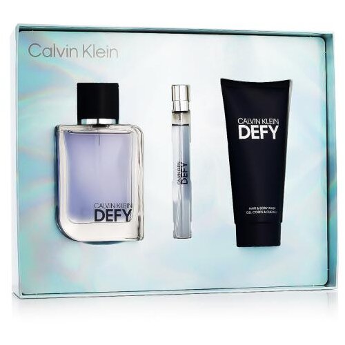 Calvin Klein Defy set: EDT 100 ml + gel za tu&amp;scaron;iranje 100 ml + EDT 10 ml za mu&amp;scaron;karce Slike