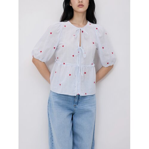 Reserved Bluza s peplumom - bljedoplavo Cene