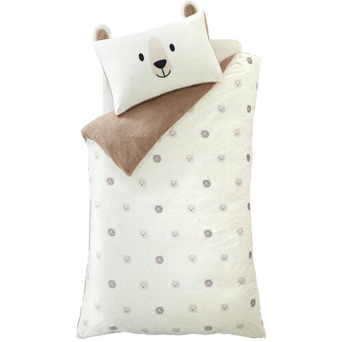 Catherine Lansfield Rjava/kremno bela otroška posteljnina za zakonsko posteljo iz mikropliša 200x200 cm Cosy Bear – Cene