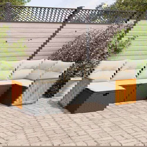 vidaXL 6-dijelni set vrtnih sofa s jastucima crni od poliratana Cijene