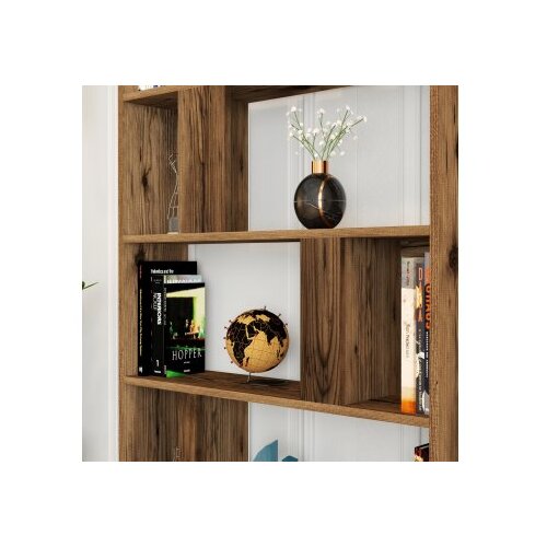 Hanah home Lima - Walnut, Black Marble WalnutBlack Bookshelf Cene