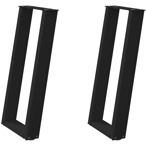 Maison Chic konzolna miza - miza ob steni noge U-oblike 2 kosa črna 28x(72-73) cm jeklo, (21786098) Cene