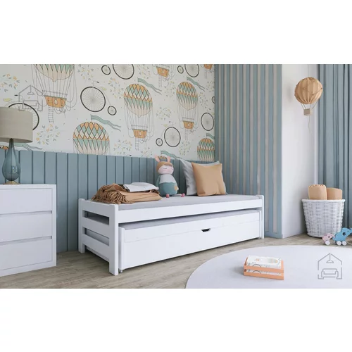 Lano Otroška postelja z dodatnim ležiščem Anis - 90x190 cm - Bela