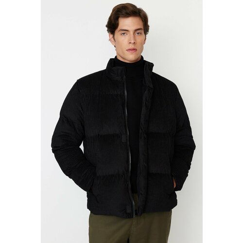 Trendyol Black Regular Fit Velvet Coat Cene