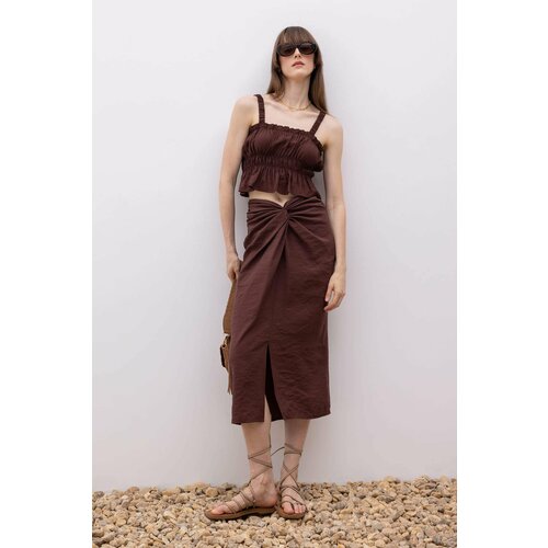 Defacto Regular Waist Modal Midi Skirt Slike