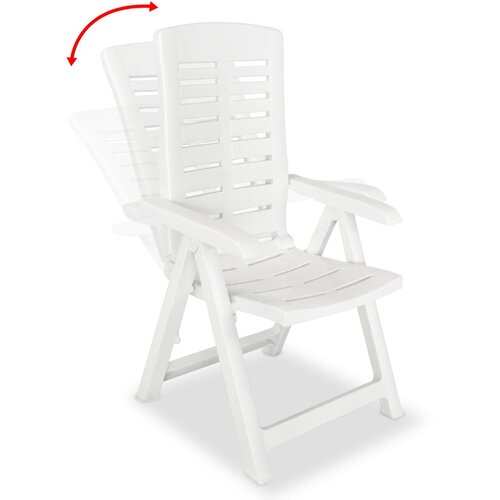 Maison Chic Nastavljivi vrtni stoli - Stol za vrt 4 kosi plastika bele barve JS114, (21877475) Slike