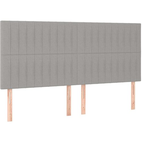  Krevet box spring s madracem LED svjetlosivi 160x200 cm tkanina Slike