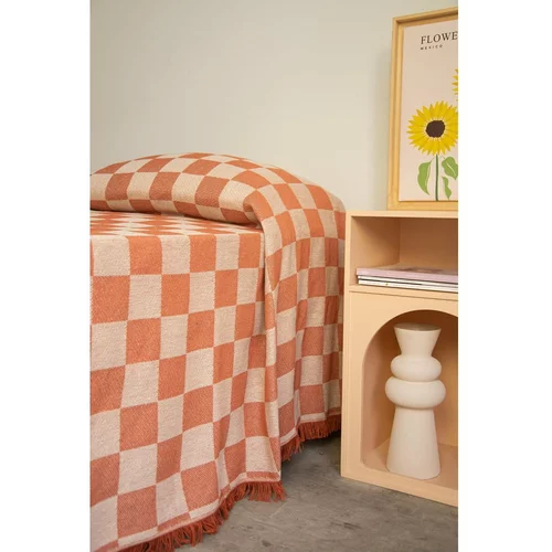 Really Nice Things Ciglasti/bež prekrivač za bračni krevet 240x240 cm Terracota Checkerboard –