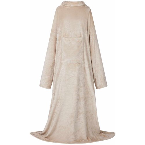 vidaXL Odeja s kapuco Bež Flanel Cene