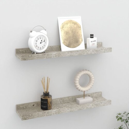  Zidne police 2 kom siva boja betona 40 x 9 x 3 cm Slike