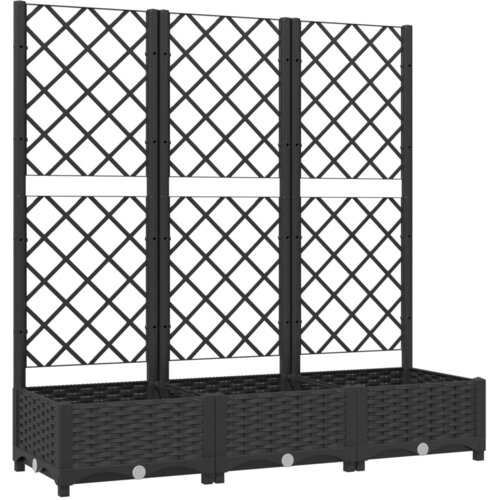 Maison Chic Cvetlično korito - Cvetlični Lonec z oporno mrežo črno 120x40x121,5 cm PP, (21788528) Cene