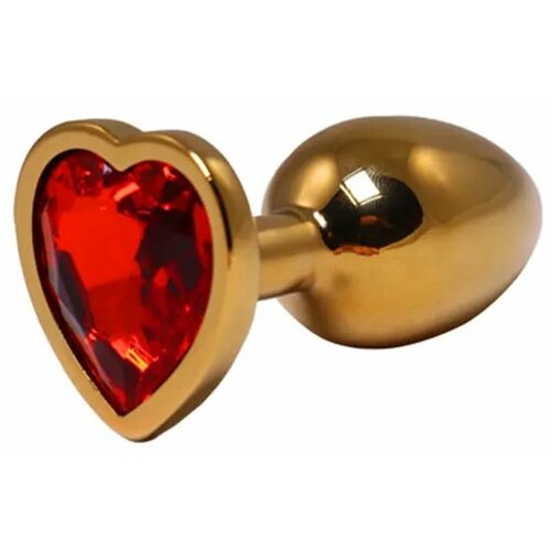 mali zlatni analni dildo srce sa crvenim dijamantom Slike