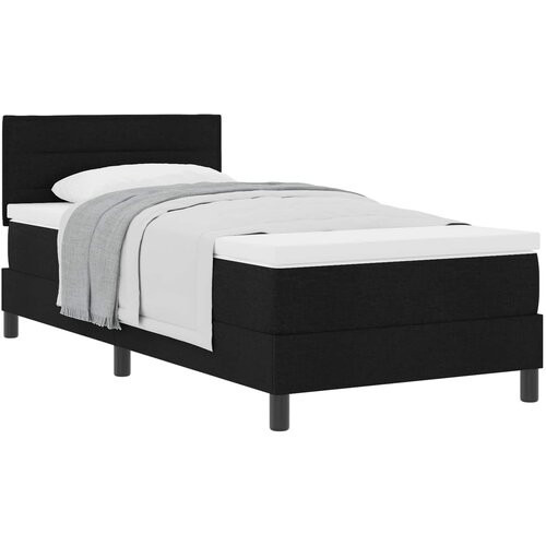 vidaXL Postelja z vzmetnico z vzmetnico Črna 90 x 190 cm blago, (5000127169) Cene